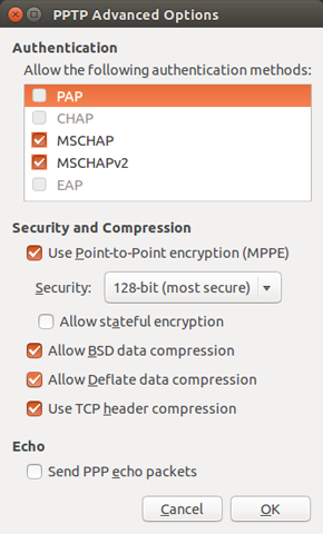 How to setup PPTP VPN on Ubuntu - Step 6